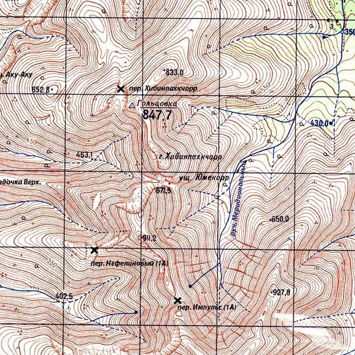 Карта ущелья Юмъекорр и окрестностей