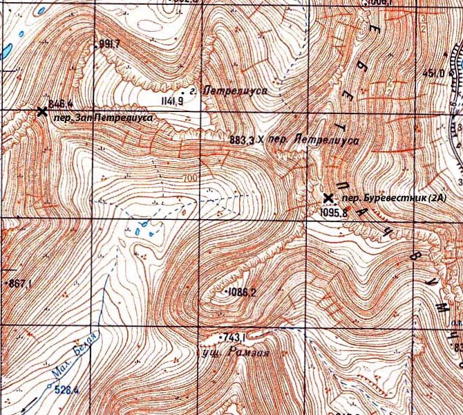 Фрагмент военной топографической карты Хибин